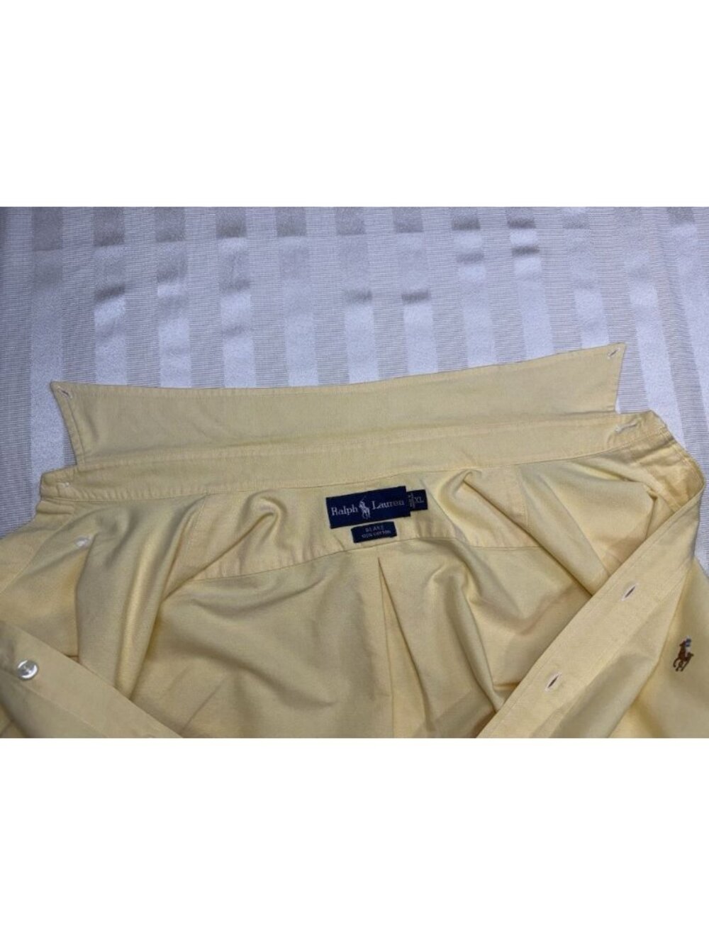 Ralph Lauren Mens XL Blake Button Down Oxford Shirt Yellow Long Sleeve Pony - Picture 12 of 15